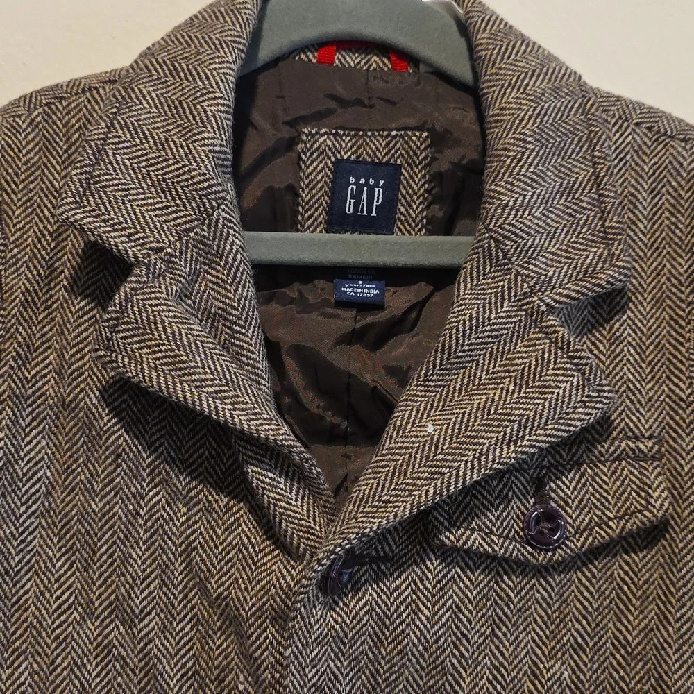 GAP Kids Herringbone Wool Blend Blazer Jacket 3t 3 Size 3